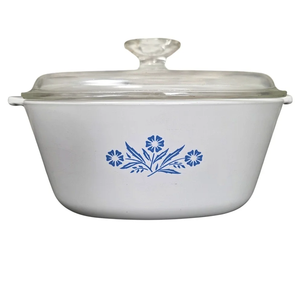 Corning Ware Casserole Dish Blue Cornflower 2.5 QT Retro Americana Kitchen w Lid